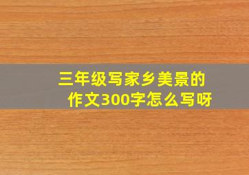 三年级写家乡美景的作文300字怎么写呀