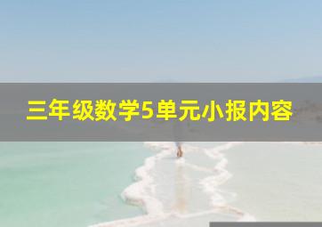 三年级数学5单元小报内容