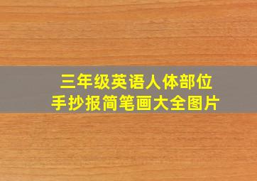 三年级英语人体部位手抄报简笔画大全图片