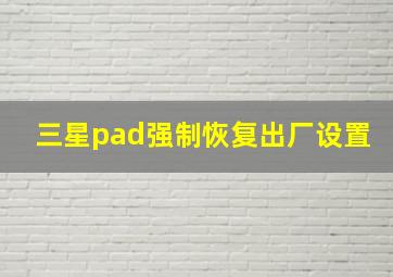 三星pad强制恢复出厂设置