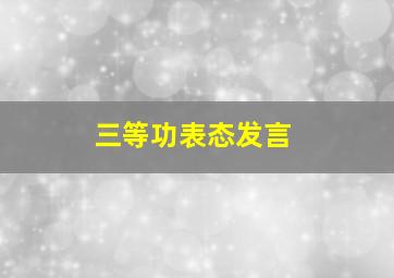 三等功表态发言