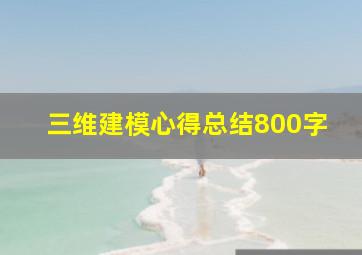 三维建模心得总结800字