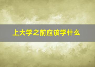 上大学之前应该学什么