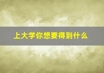 上大学你想要得到什么