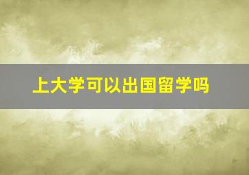 上大学可以出国留学吗