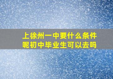 上徐州一中要什么条件呢初中毕业生可以去吗