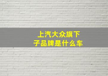 上汽大众旗下子品牌是什么车