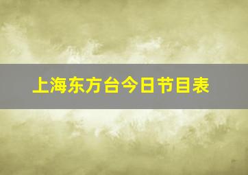 上海东方台今日节目表