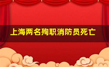 上海两名殉职消防员死亡