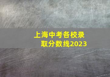 上海中考各校录取分数线2023