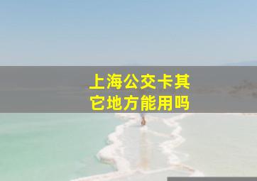 上海公交卡其它地方能用吗