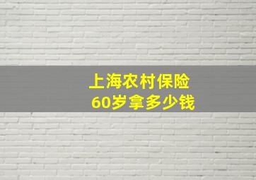 上海农村保险60岁拿多少钱