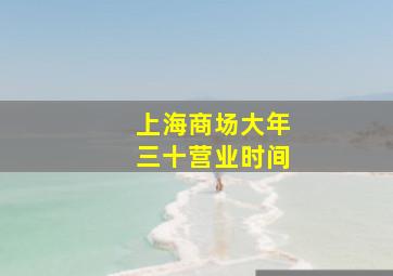 上海商场大年三十营业时间