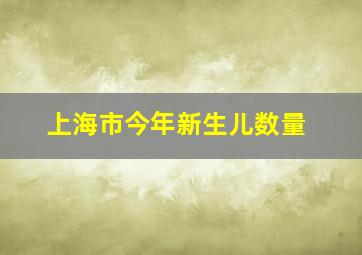 上海市今年新生儿数量