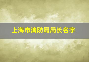 上海市消防局局长名字