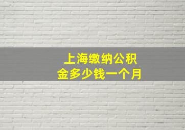 上海缴纳公积金多少钱一个月