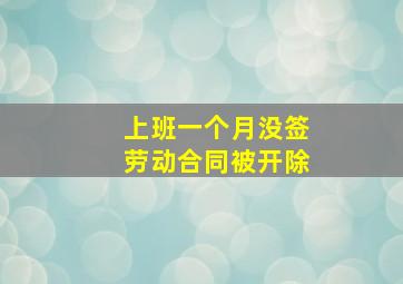 上班一个月没签劳动合同被开除