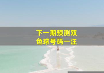 下一期预测双色球号码一注