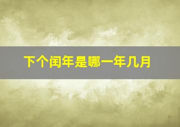 下个闰年是哪一年几月