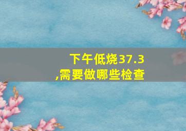 下午低烧37.3,需要做哪些检查