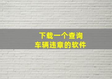 下载一个查询车辆违章的软件