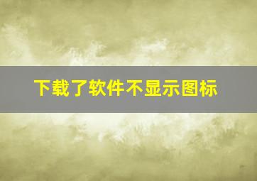 下载了软件不显示图标