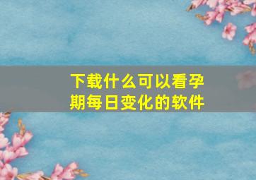 下载什么可以看孕期每日变化的软件