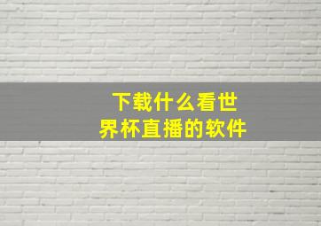 下载什么看世界杯直播的软件