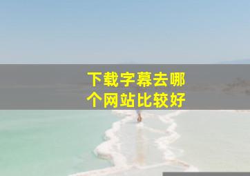 下载字幕去哪个网站比较好