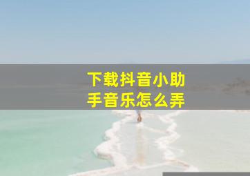 下载抖音小助手音乐怎么弄