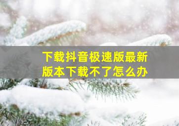 下载抖音极速版最新版本下载不了怎么办