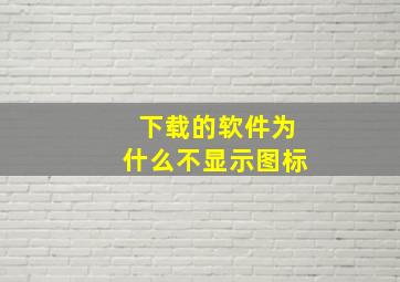 下载的软件为什么不显示图标