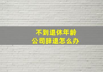 不到退休年龄公司辞退怎么办