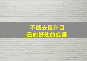 不断去提升自己的好处的成语