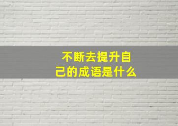 不断去提升自己的成语是什么