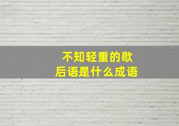 不知轻重的歇后语是什么成语