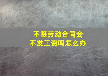 不签劳动合同会不发工资吗怎么办