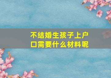 不结婚生孩子上户口需要什么材料呢