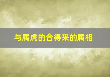 与属虎的合得来的属相