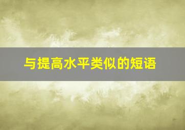 与提高水平类似的短语