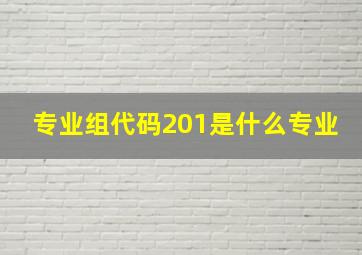 专业组代码201是什么专业