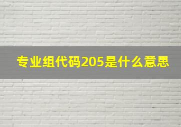 专业组代码205是什么意思