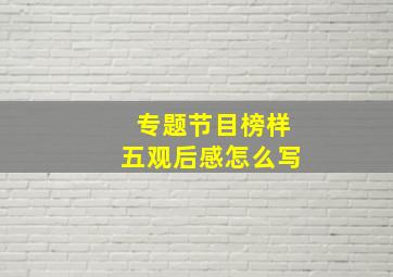 专题节目榜样五观后感怎么写