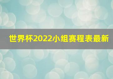 世界杯2022小组赛程表最新