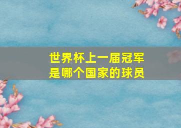 世界杯上一届冠军是哪个国家的球员