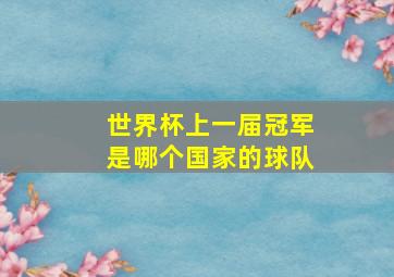 世界杯上一届冠军是哪个国家的球队