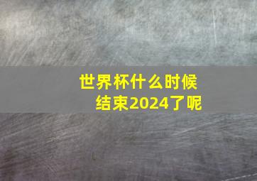 世界杯什么时候结束2024了呢