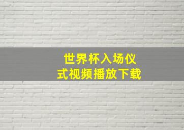 世界杯入场仪式视频播放下载