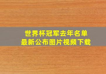 世界杯冠军去年名单最新公布图片视频下载