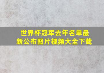 世界杯冠军去年名单最新公布图片视频大全下载